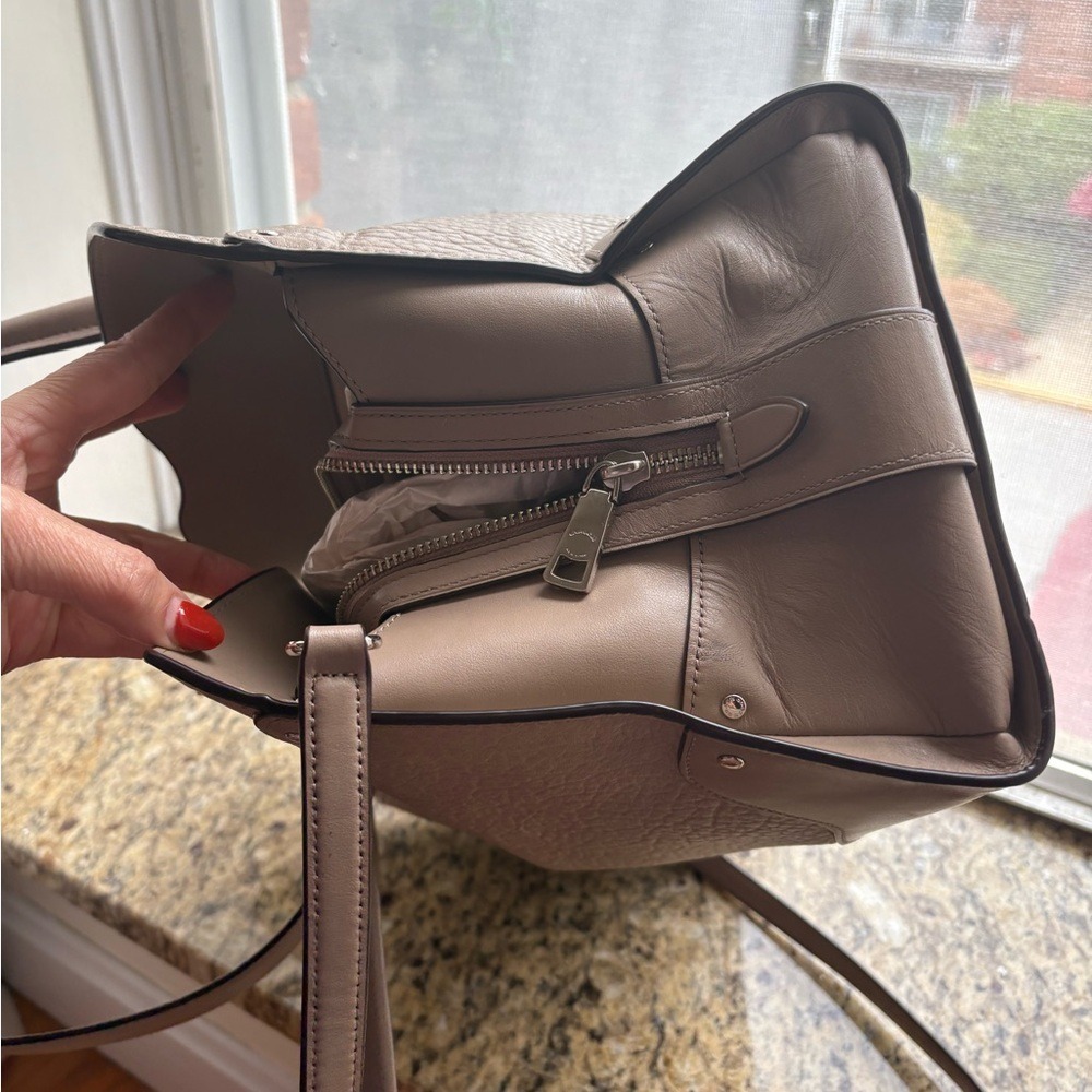 Coach Pebbled Leather Satchel | Latte Cocoa Neutral- Like New - Picture 9 of 14